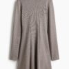 H & M - Gebreide mini-jurk - Greige Gemêleerd