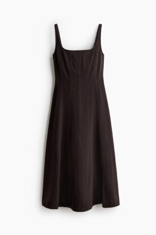 H & M - Denim midi-jurk - Donkerbruin