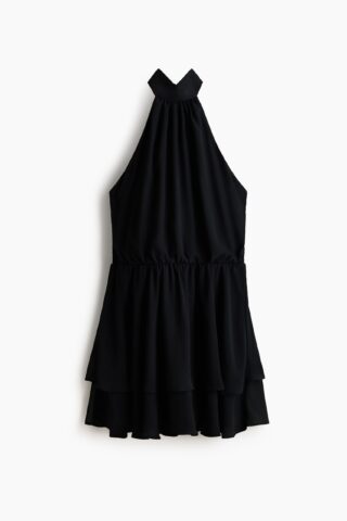 H & M - Halterjurk van chiffon - Zwart