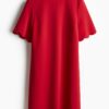H & M - Jurk met golvende randen - Rood