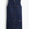 H & M - Mouwloze denim jurk - Donker Denimblauw