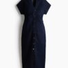 H & M - MAMA Denim jurk met korte mouwen - Donker Denimblauw
