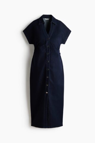 H & M - MAMA Denim jurk met korte mouwen - Donker Denimblauw