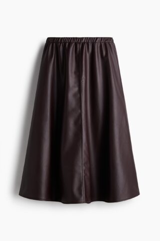 H & M - Rok met coating - Bordeauxrood