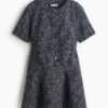 H & M - Bouclé jurk - Donkerblauw