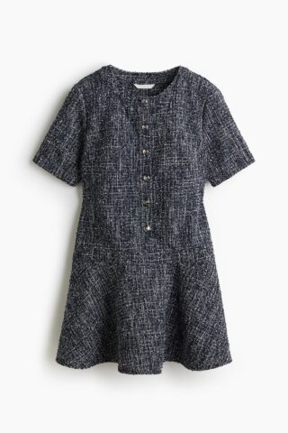 H & M - Bouclé jurk - Donkerblauw