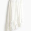 H & M - Rok met volants en borduursel - Wit