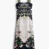 H & M - Jurk met cutout en strikbanden - Marineblauw/Bloemen