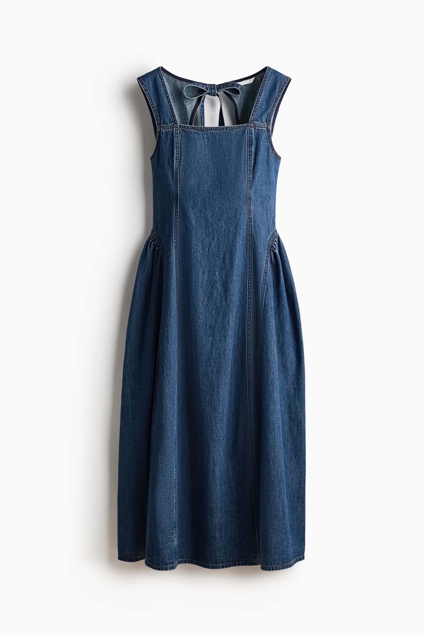 H & M - Twill jurk met uitlopende rok - Denimblauw
