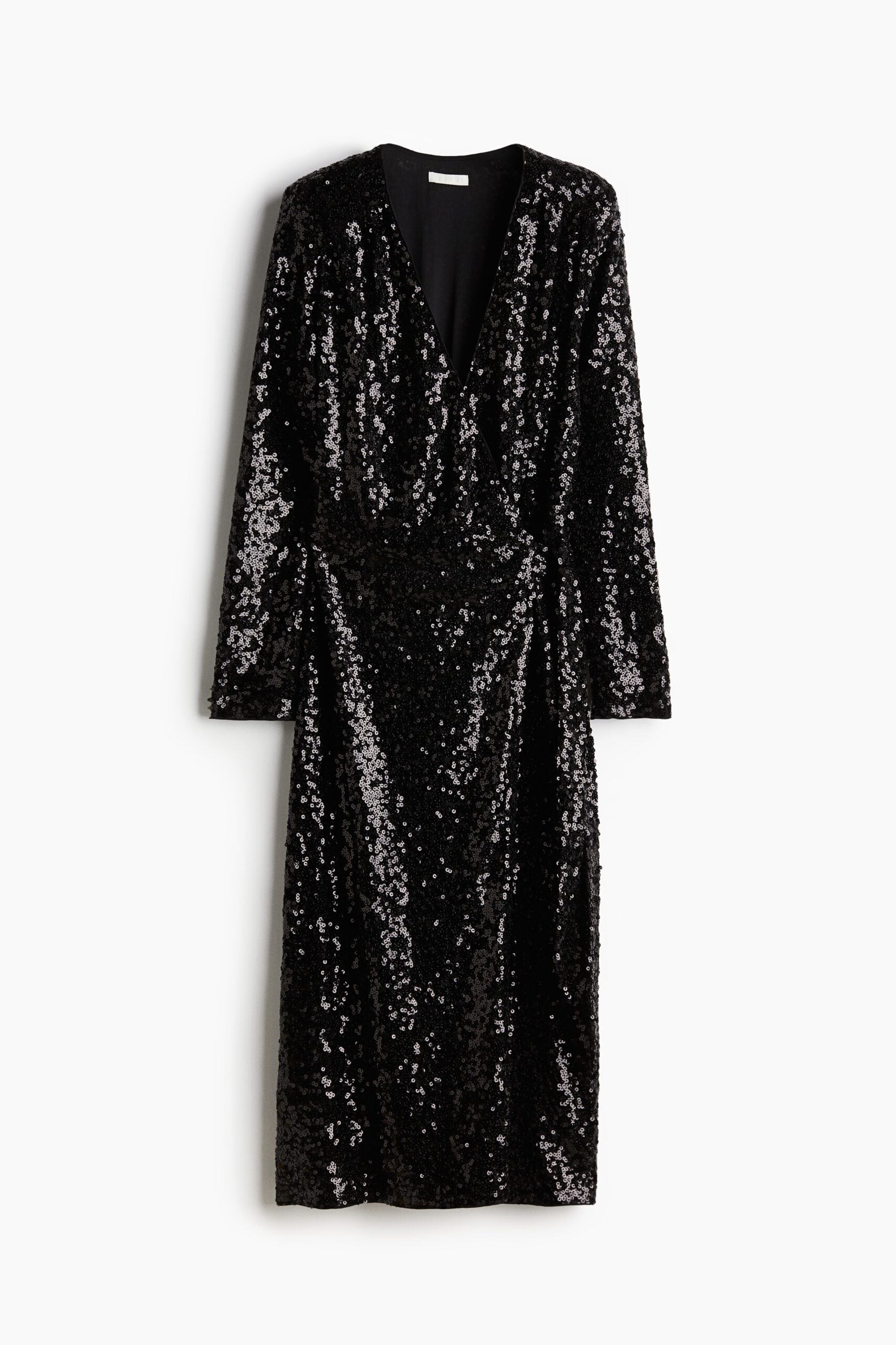 H & M - Overslagjurk met pailletten - Zwart H & M - Overslagjurk met pailletten - Zwart