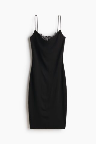 H & M - Jurk met kant - Zwart