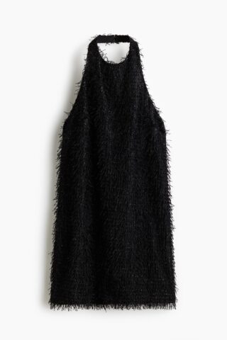 H & M - Halterjurk met franje - Zwart