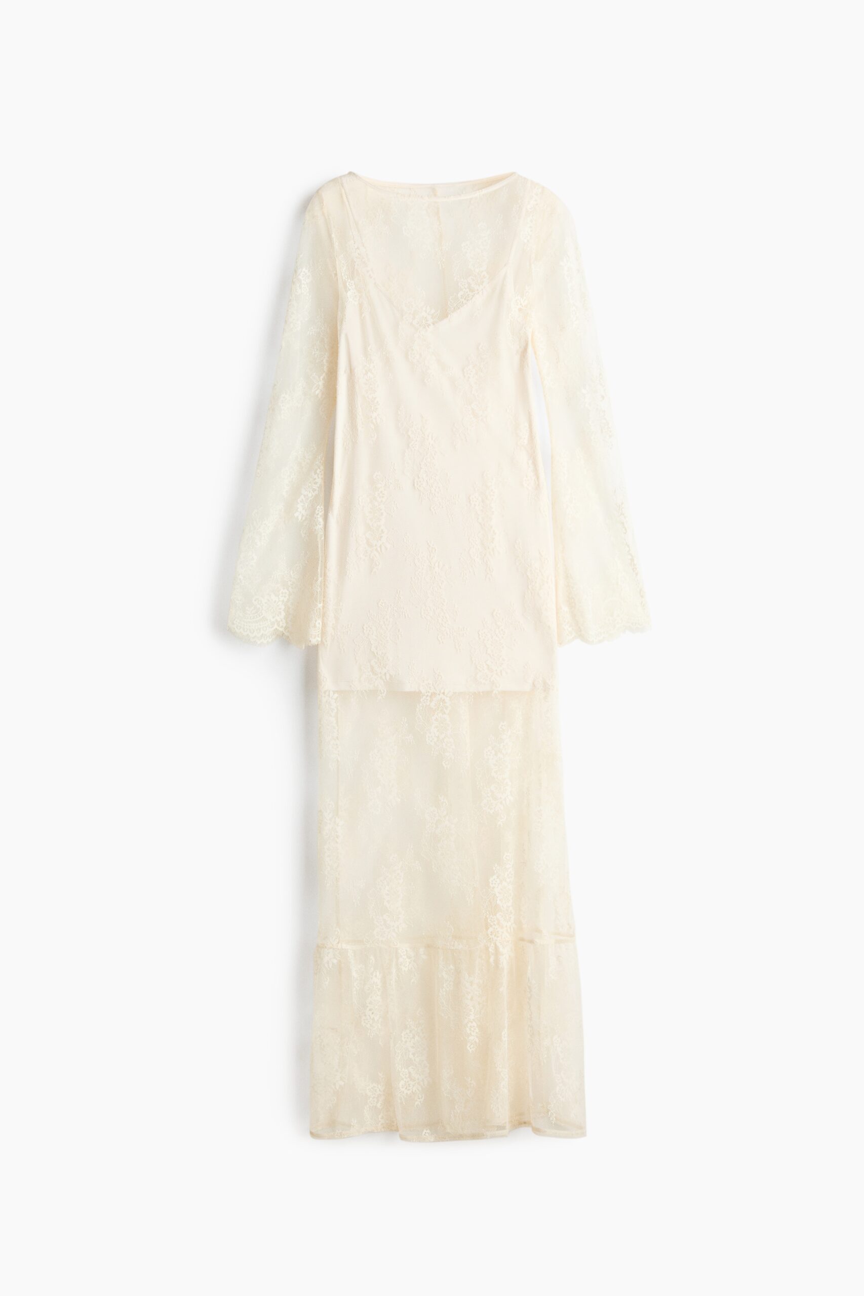 H & M - Kanten maxi-jurk - Roomwit H & M - Kanten maxi-jurk - Roomwit