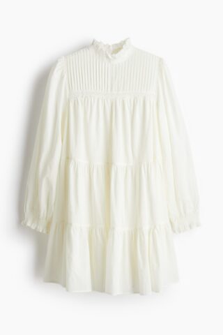 H & M - Katoenen jurk met volant - Wit