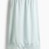 H & M - Rok met kanten bies - Lichtturkoois