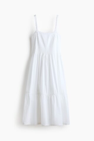 H & M - Uitlopende jurk met kant - Wit