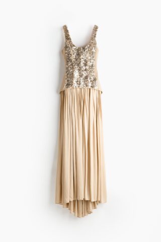 H & M - Gedecoreerde korsetjurk - Beige