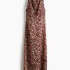 H & M - Sleeveless cowl-neck dress - Lichtbeige/Dessin