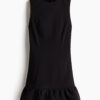 H & M - Open-back mini-jurk - Zwart