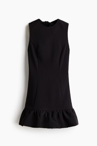 H & M - Open-back mini-jurk - Zwart