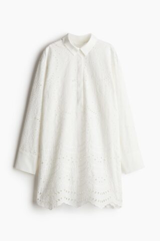 H & M - Overhemdjurk met broderie anglaise - Wit