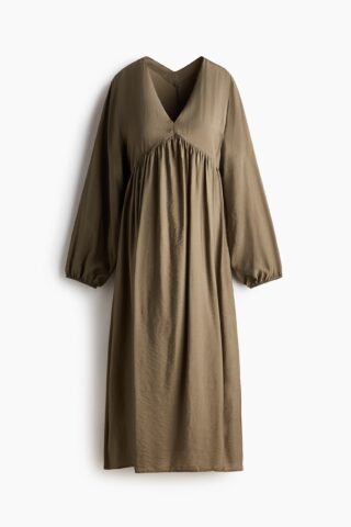 H & M - MAMA Voedingsjurk van viscosemix - Kakigroen