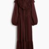 H & M - Volantjurk van chiffon - Bordeauxrood