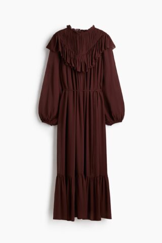 H & M - Volantjurk van chiffon - Bordeauxrood