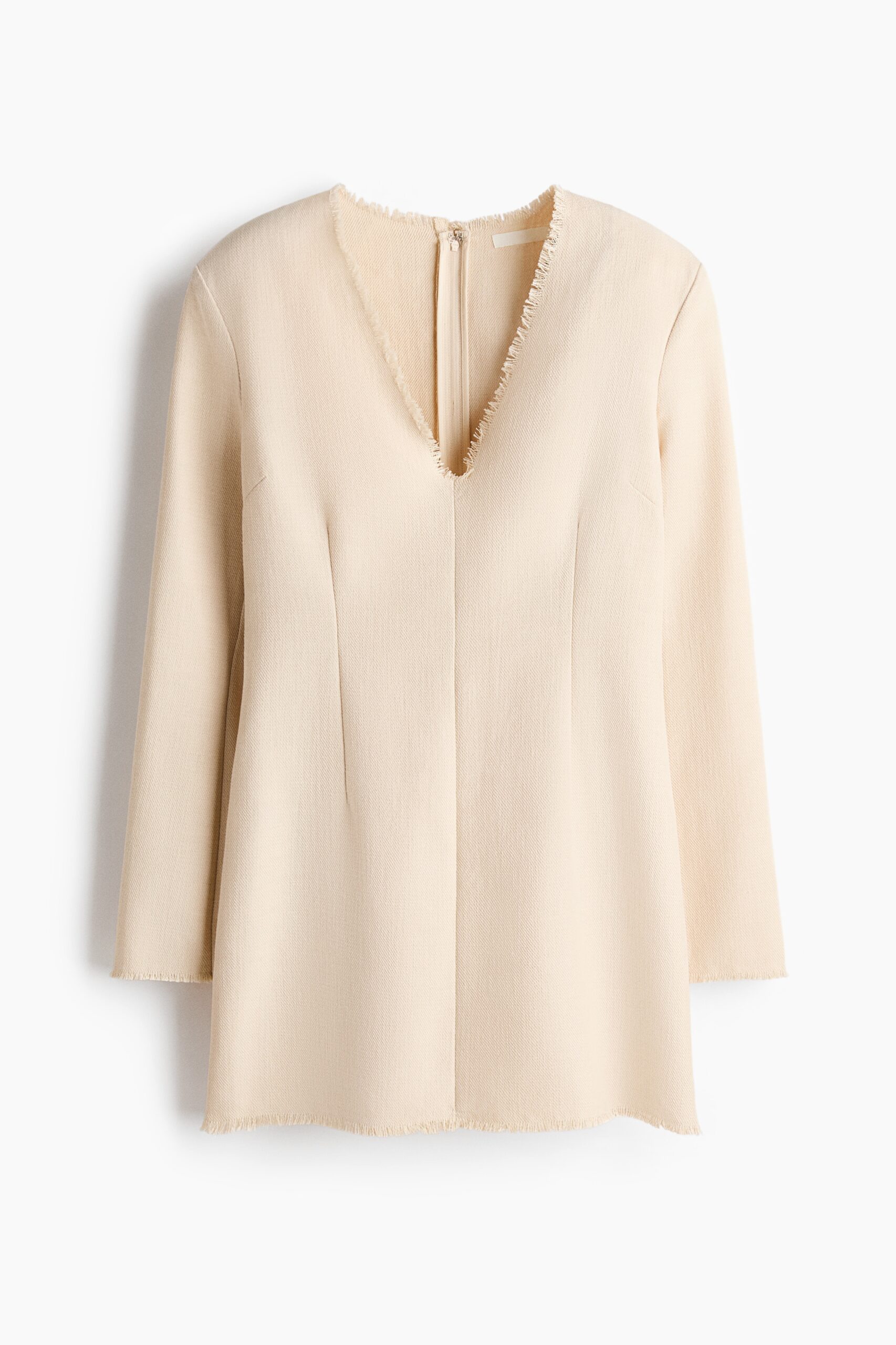 H & M - Twill jurk met rafels - Lichtbeige H & M - Twill jurk met rafels - Lichtbeige