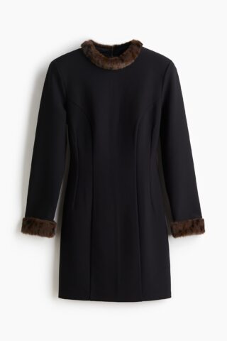 H & M - Nauwsluitende jurk - Zwart/Bruin