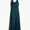 H & M - Satijnen slip-on jurk - Donkerturkoois