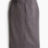 H & M - Kokerrok met dubbele tailleband - Grijs