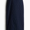 H & M - Kokerrok met broderie anglaise - Marineblauw