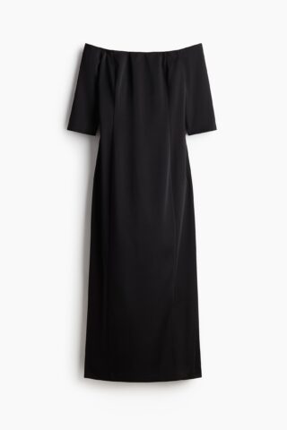 H & M - Off-the-shoulderjurk - Zwart
