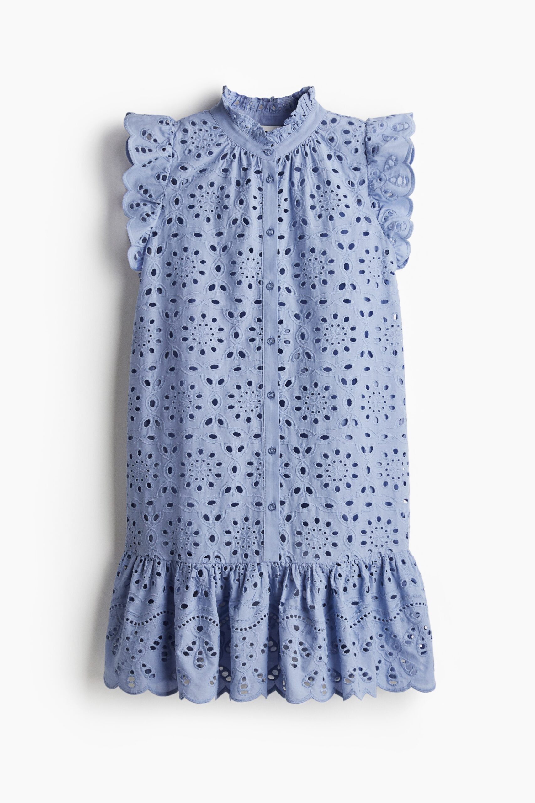 H & M - Jurk met broderie anglaise - Lichtblauw H & M - Jurk met broderie anglaise - Lichtblauw