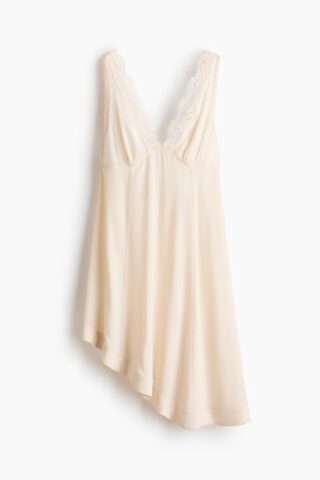 H & M - Jurk met kant - Roomwit
