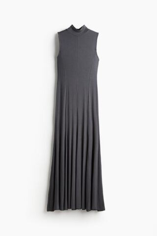 H & M - Lange jurk met turtleneck - Donkergrijs