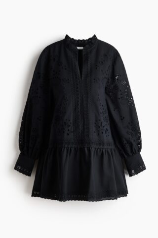 H & M - MAMA Jurk met broderie anglaise - Zwart