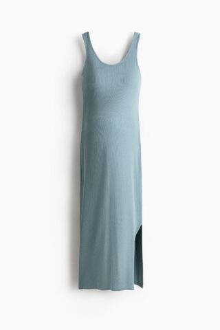 H & M - MAMA Geribde voedingsjurk - Dusty Turkoois