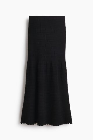 H & M - Structuurgebreide rok - Zwart