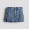 H & M - Denim plooirok - Denimblauw