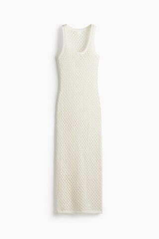 H & M - Jurk met gehaakte look - Wit