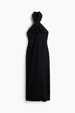 H & M - Linnen halterjurk - Zwart