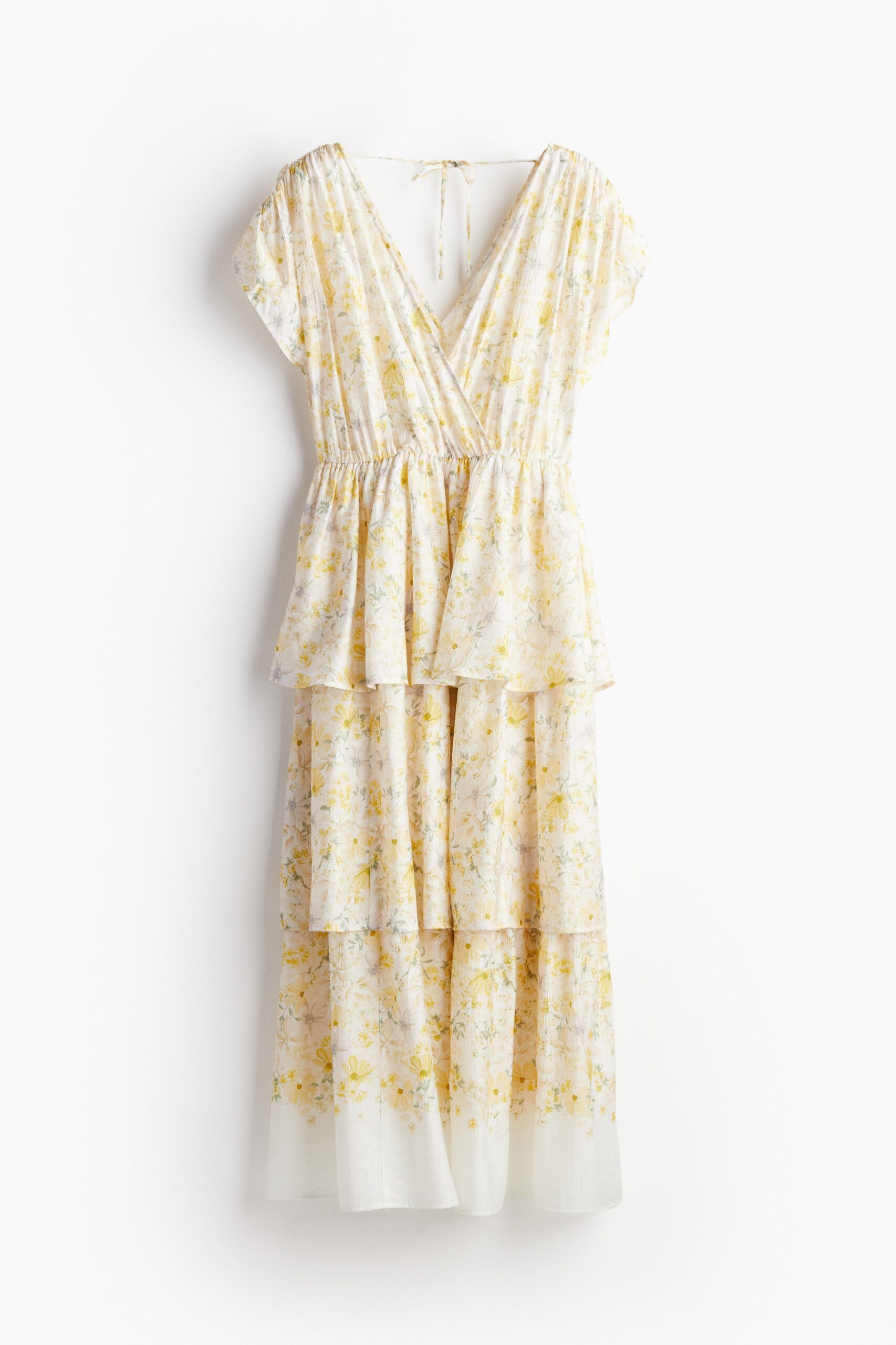 H & M - Volantjurk - Lichtgeel/Bloemen H & M - Volantjurk - Lichtgeel/Bloemen