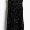 H & M - Jurk met pailletten - Zwart/Wit