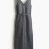 H & M - Jurk met ceintuur - Donkergrijs Gemêleerd