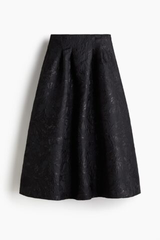 H & M - Uitlopende rok - Zwart