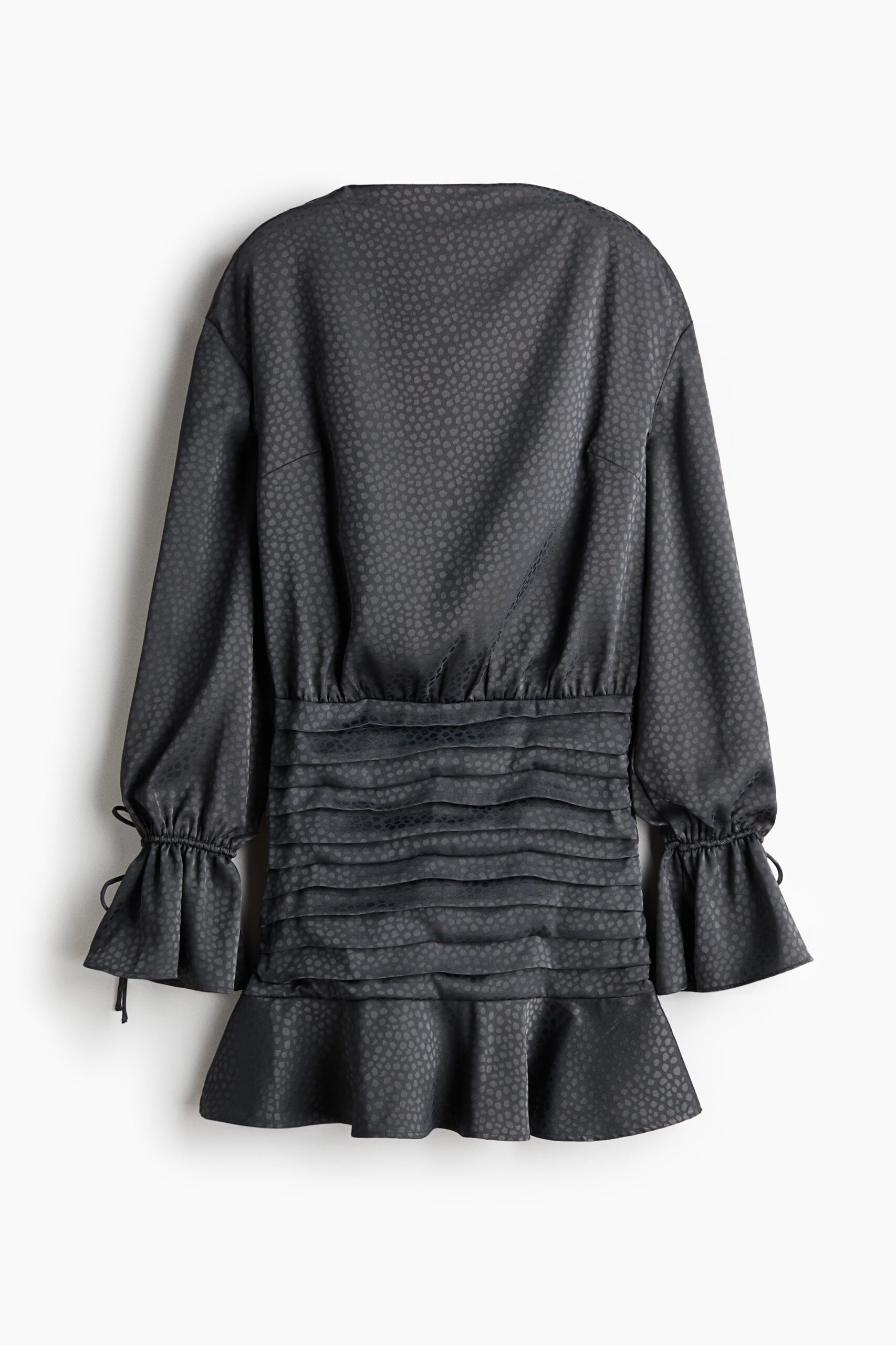 H & M - Jurk met boothals en plooirok - Donkergrijs/Dessin H & M - Jurk met boothals en plooirok - Donkergrijs/Dessin
