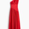 H & M - Gedrapeerde one-shoulderjurk - Helderrood