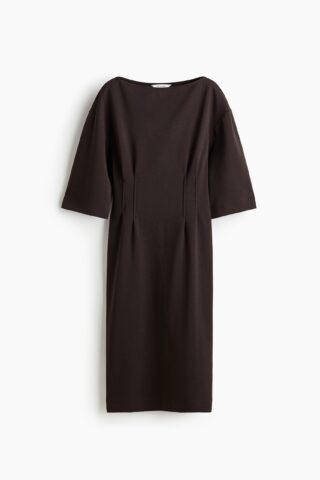 H & M - Getailleerde T-shirtjurk - Donkerbruin